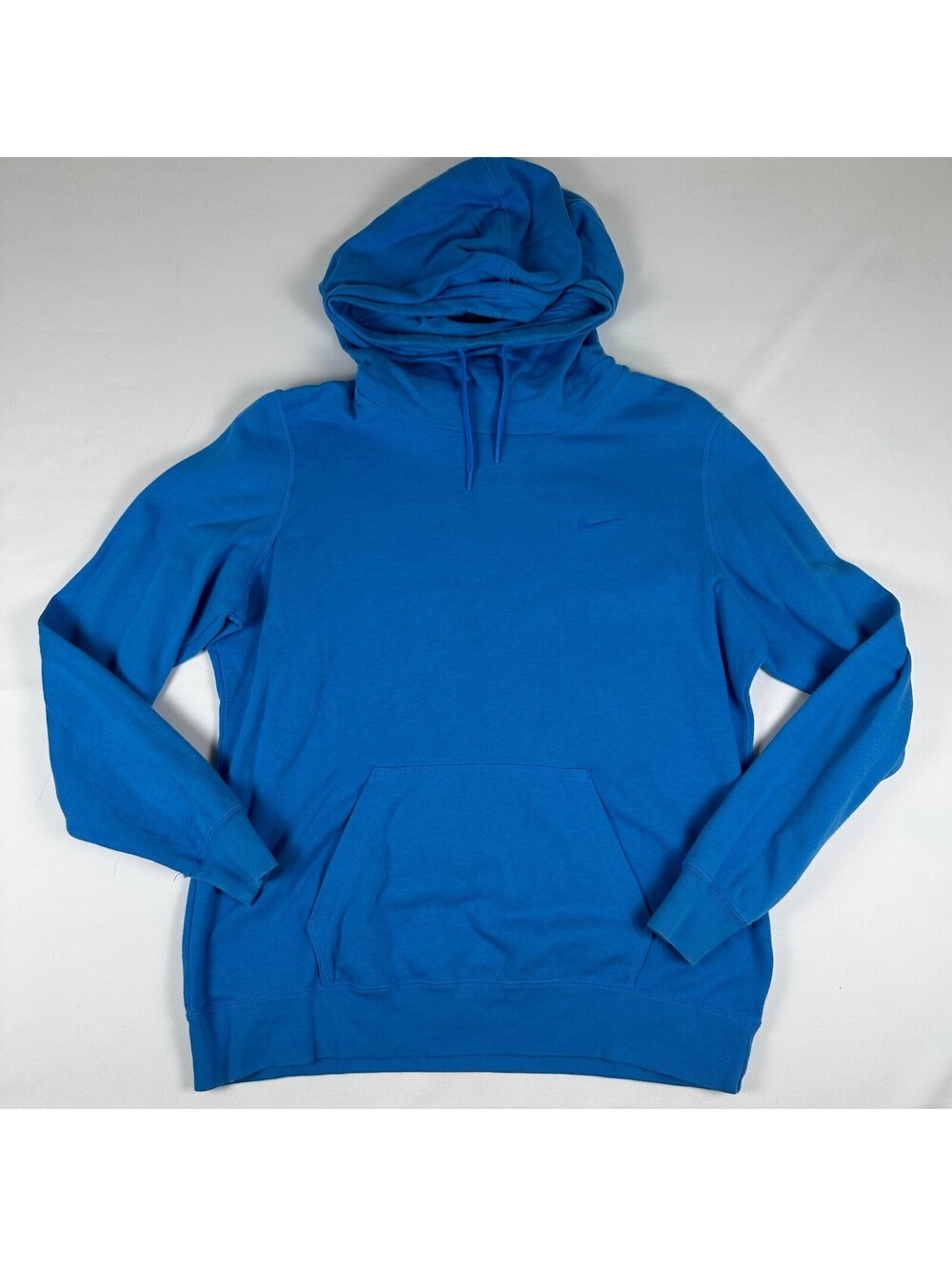 Nike Womens XL Funnel Neck Hoodie Blue Pullover Sweatshirt Embroidered Swoosh